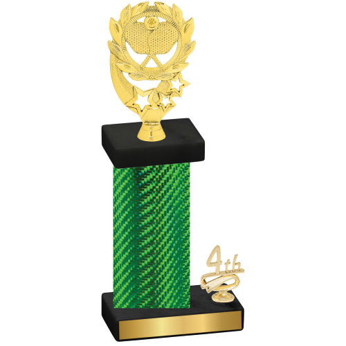 Accented Single Green Carbon Fiber Fourth Place Pickleball Trophy