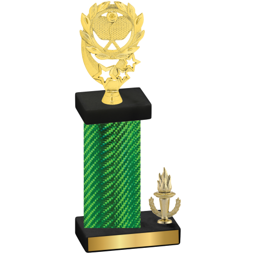 Accented Single Green Carbon Fiber Victory Pickleball Trophy