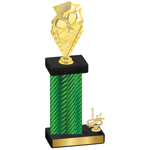 Accented Single Green Carbon Fiber First Place Pickleball Trophy