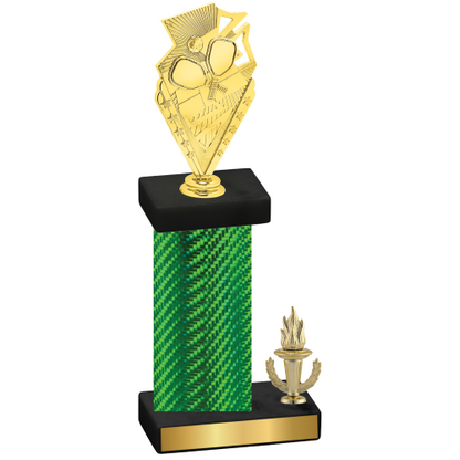 Accented Single Green Carbon Fiber Victory Pickleball Trophy