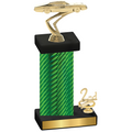 Accented Single Green Carbon Fiber Second Place Cars Trophy