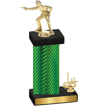 Accented Single Green Carbon Fiber First Place Shooter Trophy