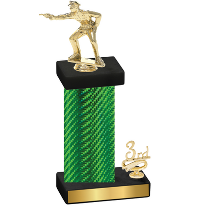 Accented Single Green Carbon Fiber Third Place Shooter Trophy