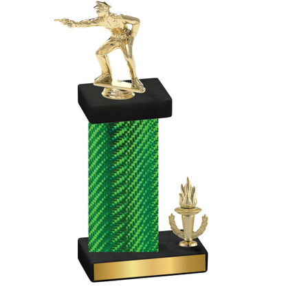 Accented Single Green Carbon Fiber Victory Shooter Trophy