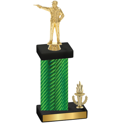 Accented Single Green Carbon Fiber Victory Shooter Trophy