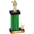Accented Single Green Carbon Fiber Second Place Holiday Trophy