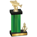 Accented Single Green Carbon Fiber Victory Fishing Trophy