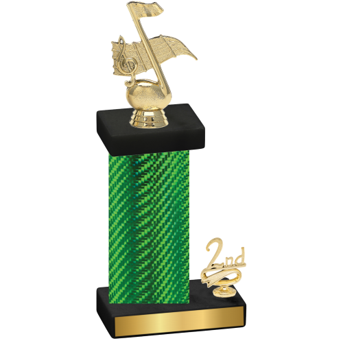 Accented Single Green Carbon Fiber Second Place Music Trophy