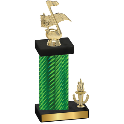 Accented Single Green Carbon Fiber Victory Music Trophy