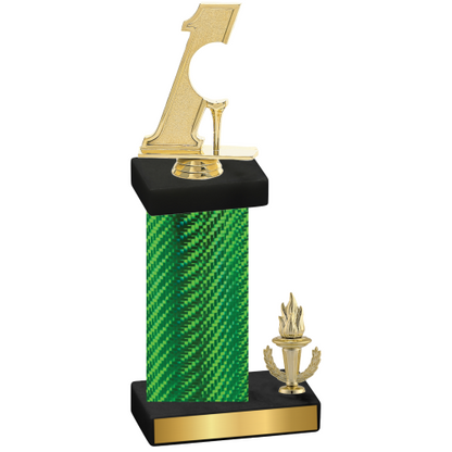 Accented Single Green Carbon Fiber Victory Golf Trophy