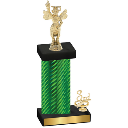 Accented Single Green Carbon Fiber Third Place Academics Trophy