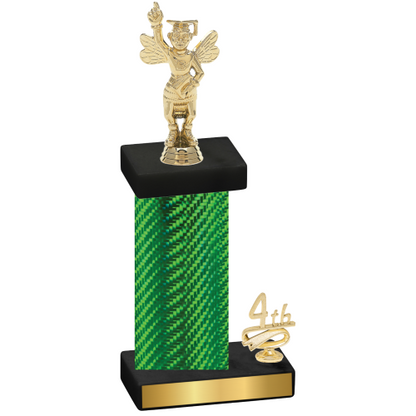 Accented Single Green Carbon Fiber Fourth Place Academics Trophy