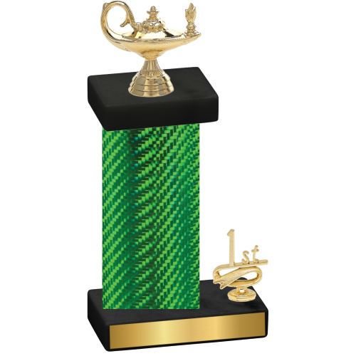 Accented Single Green Carbon Fiber First Place Academics Trophy