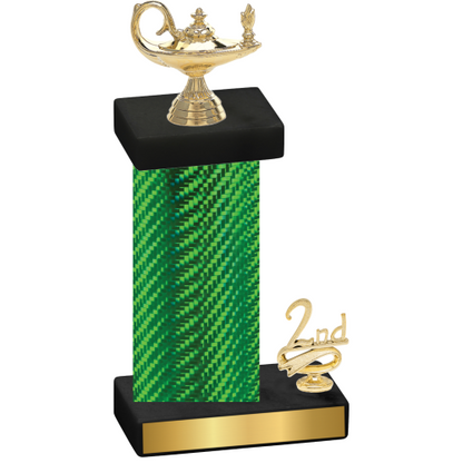 Accented Single Green Carbon Fiber Second Place Academics Trophy