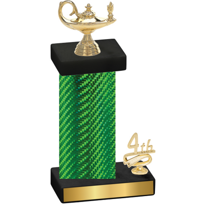 Accented Single Green Carbon Fiber Fourth Place Academics Trophy
