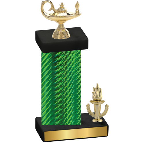 Accented Single Green Carbon Fiber Victory Academics Trophy