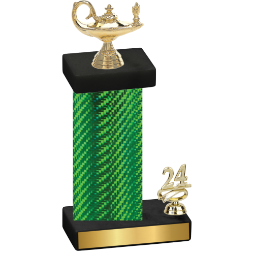 Accented Single Green Carbon Fiber Year Academics Trophy