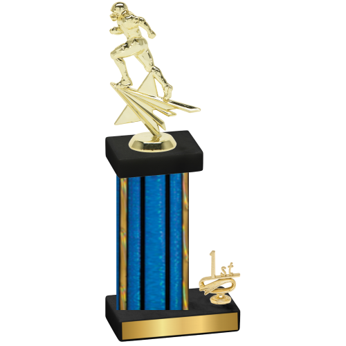 Accented Single Blue Glacier First Place Football Trophy