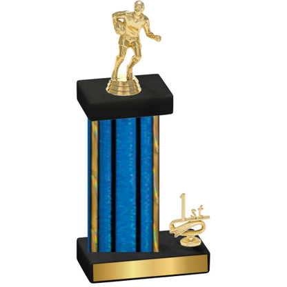 Accented Single Blue Glacier First Place Rugby Trophy