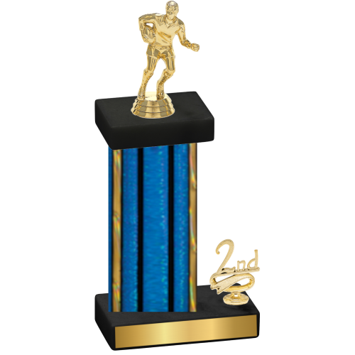 Accented Single Blue Glacier Second Place Rugby Trophy