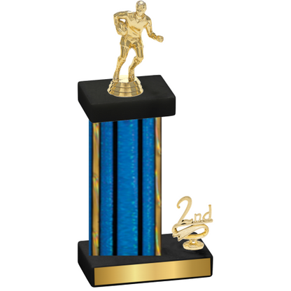 Accented Single Blue Glacier Second Place Rugby Trophy