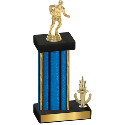 Accented Single Blue Glacier Victory Rugby Trophy