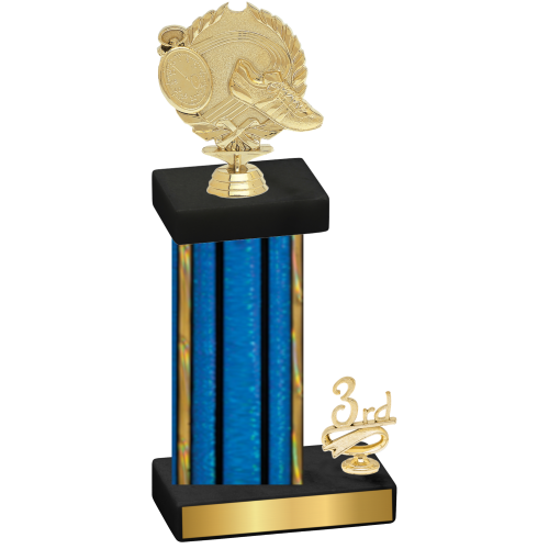 Accented Single Blue Glacier Third Place Running Trophy