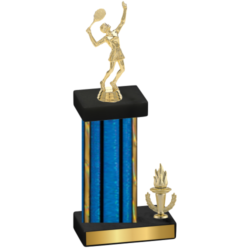 Accented Single Blue Glacier Victory Tennis Trophy