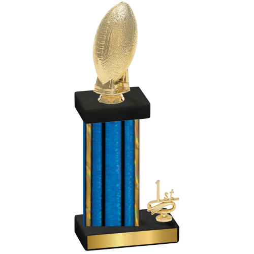 Accented Single Blue Glacier First Place Football Trophy