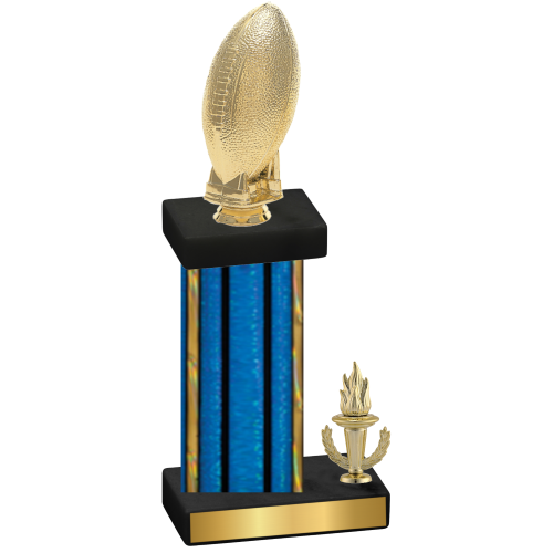 Accented Single Blue Glacier Victory Football Trophy