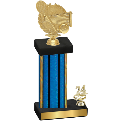 Accented Single Blue Glacier Year Tennis Trophy