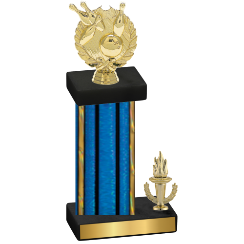 Accented Single Blue Glacier Victory Bowling Trophy