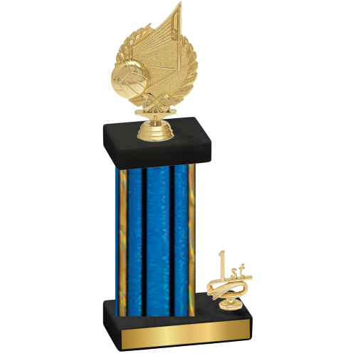 Accented Single Blue Glacier First Place Volleyball Trophy