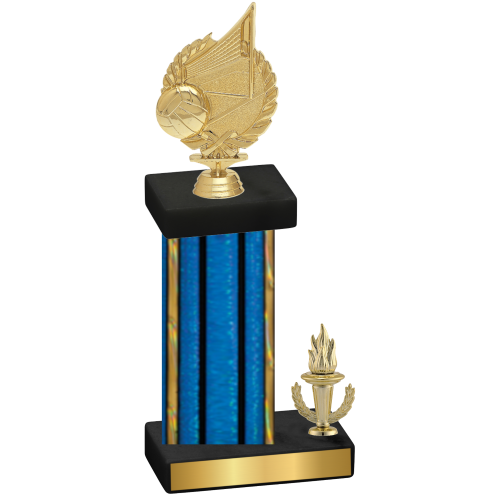 Accented Single Blue Glacier Victory Volleyball Trophy