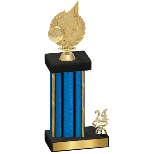 Accented Single Blue Glacier Year Volleyball Trophy