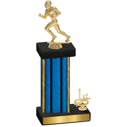 Accented Single Blue Glacier First Place Football Trophy