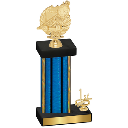 Accented Single Blue Glacier First Place Swimming Trophy