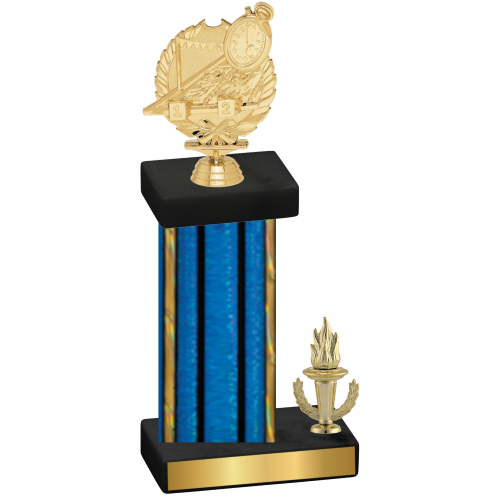 Accented Single Blue Glacier Victory Swimming Trophy