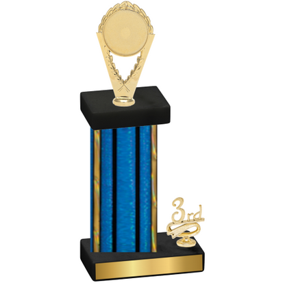 Accented Single Blue Glacier Third Place Insert Trophy
