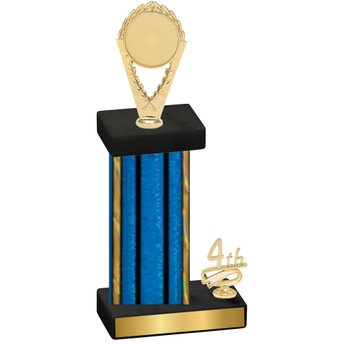 Accented Single Blue Glacier Fourth Place Insert Trophy