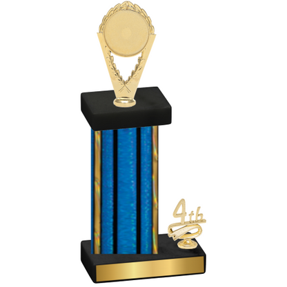 Accented Single Blue Glacier Fourth Place Insert Trophy