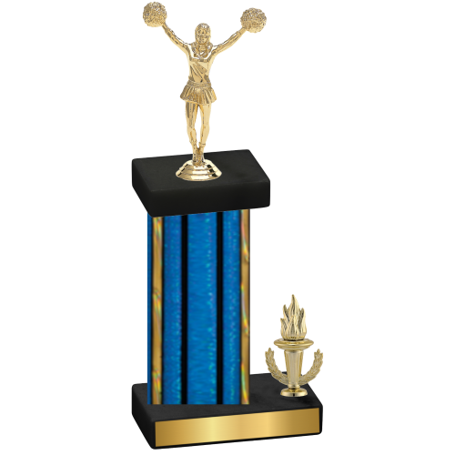 Accented Single Blue Glacier Victory Cheerleading Trophy