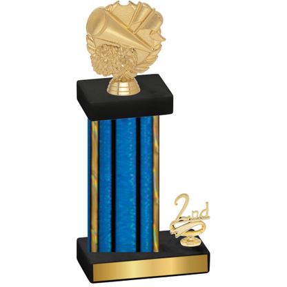 Accented Single Blue Glacier Second Place Cheerleading Trophy