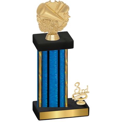 Accented Single Blue Glacier Third Place Cheerleading Trophy