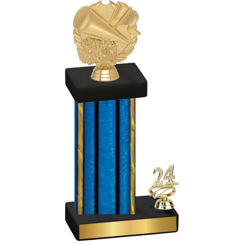 Accented Single Blue Glacier Year Cheerleading Trophy