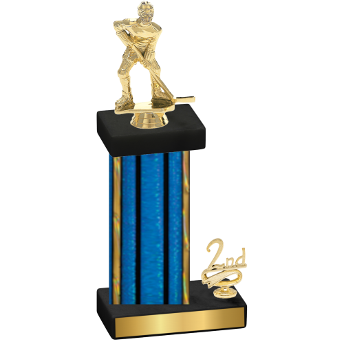 Accented Single Blue Glacier Second Place Hockey Trophy