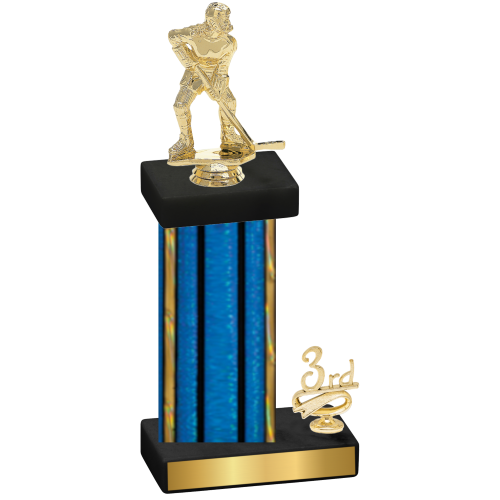 Accented Single Blue Glacier Third Place Hockey Trophy