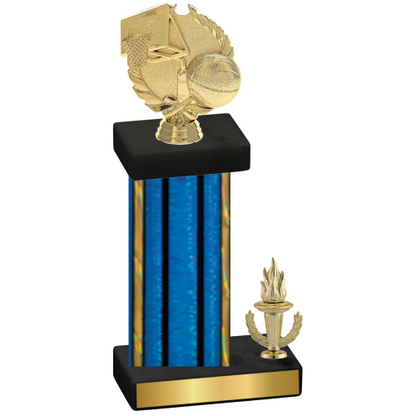 Accented Single Blue Glacier Victory Basketball Trophy