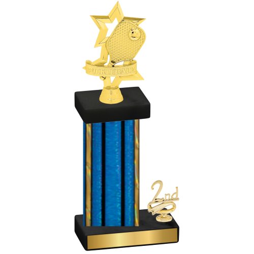 Accented Single Blue Glacier Second Place Pickleball Trophy