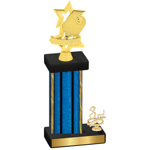 Accented Single Blue Glacier Third Place Pickleball Trophy
